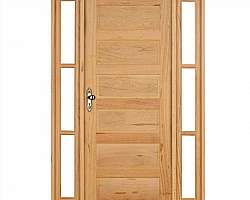 Porta sanfonada imitando madeira
